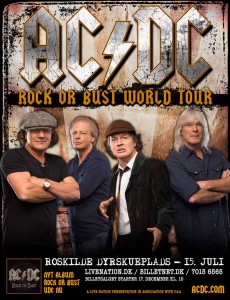 Cartaz do show da turnê Rock Or Bust na Dinamarca
