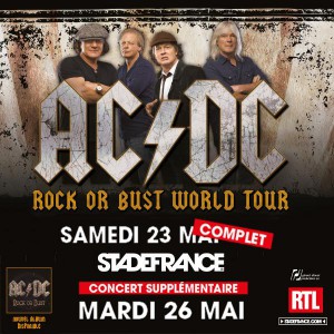 Cartaz do segundo show da turnê Rock or Bust no Stade de France, França