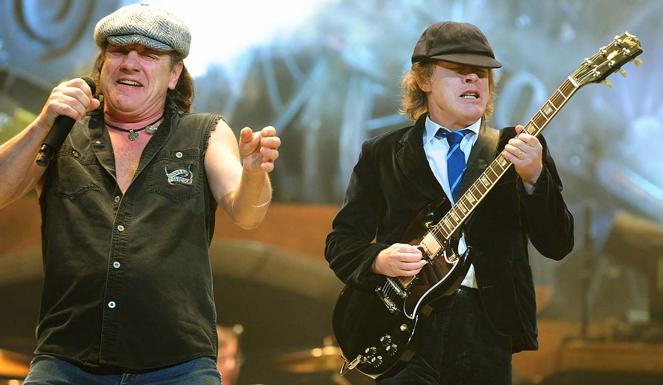 Brian Johnson e Angus Young em 2009. Black Ice Tour.