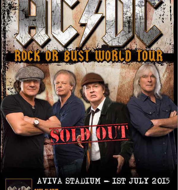 Cartaz do show da turnê Rock Or Bust em Dublin, Irlanda