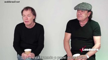 Angus Young e Brian Johnson. Novembro de 2014.