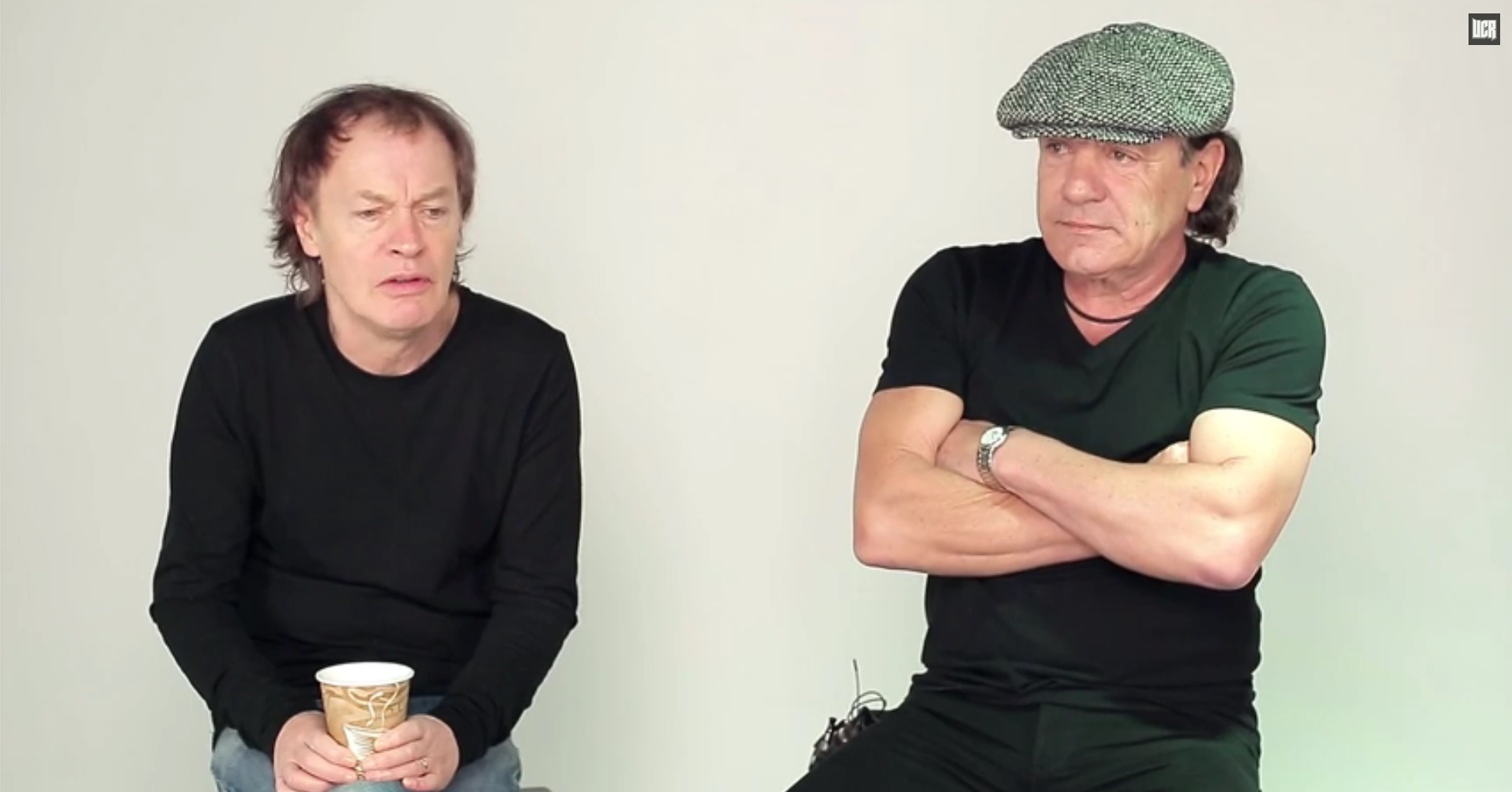 Angus Young e Brian Johnson. 2014.